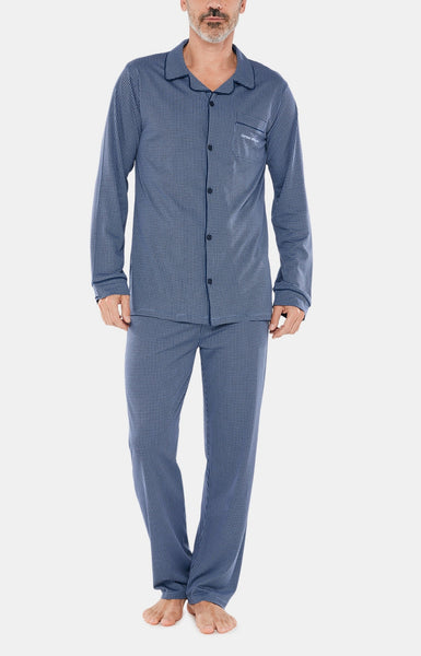Pyjama Homme Hiver En Coton - Ensemble Manches Longues à Rayures, Confortable - Tailles S à 3XL, Lavable Machine