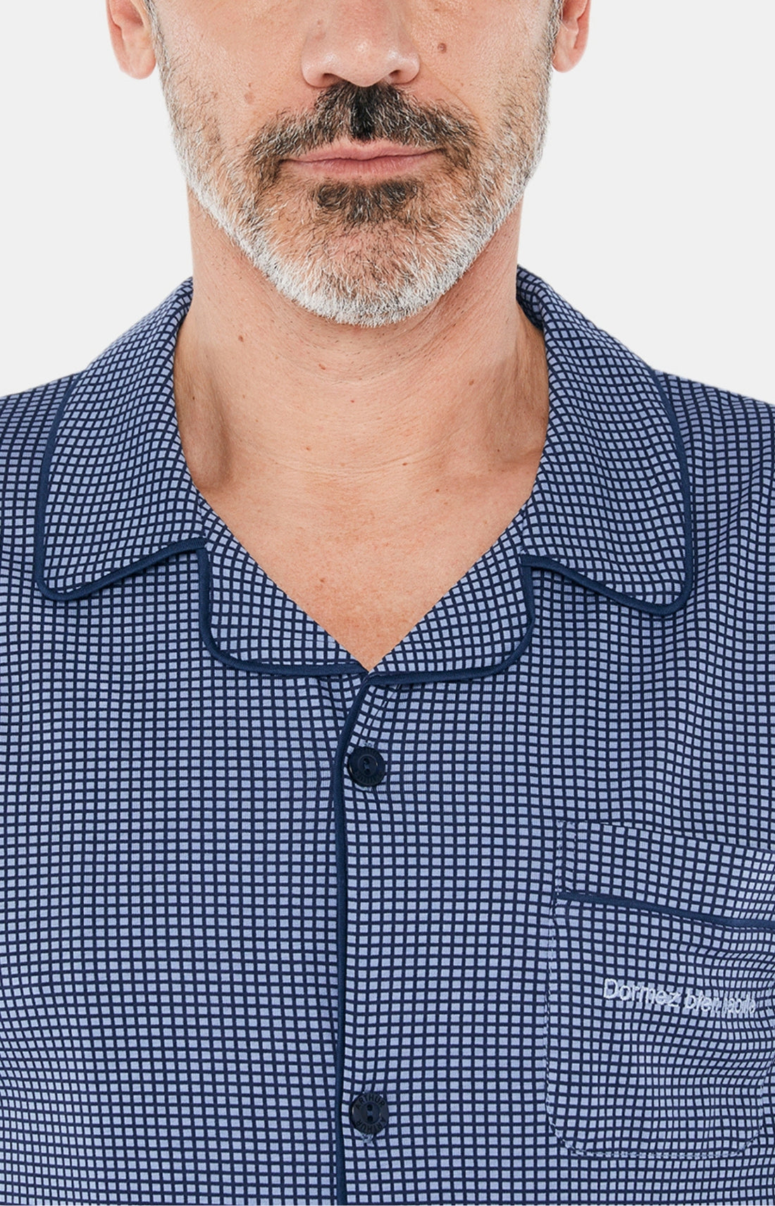 Pyjama long boutonné Homme Caviar Bleu 2