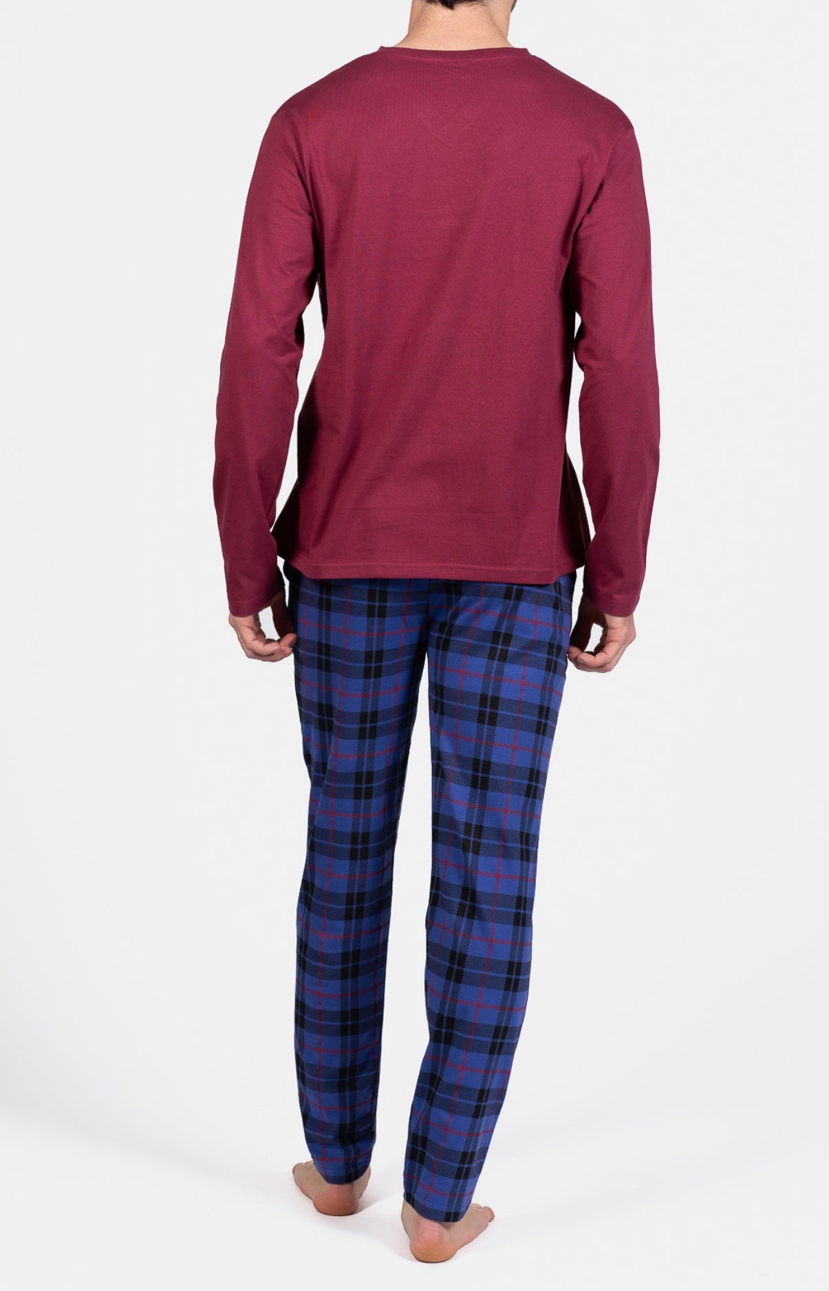 Pyjama long Homme Boston Marine et Violet et Bordeaux 6