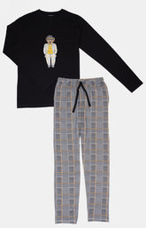 Pyjama long Homme Charles Noir - à plat