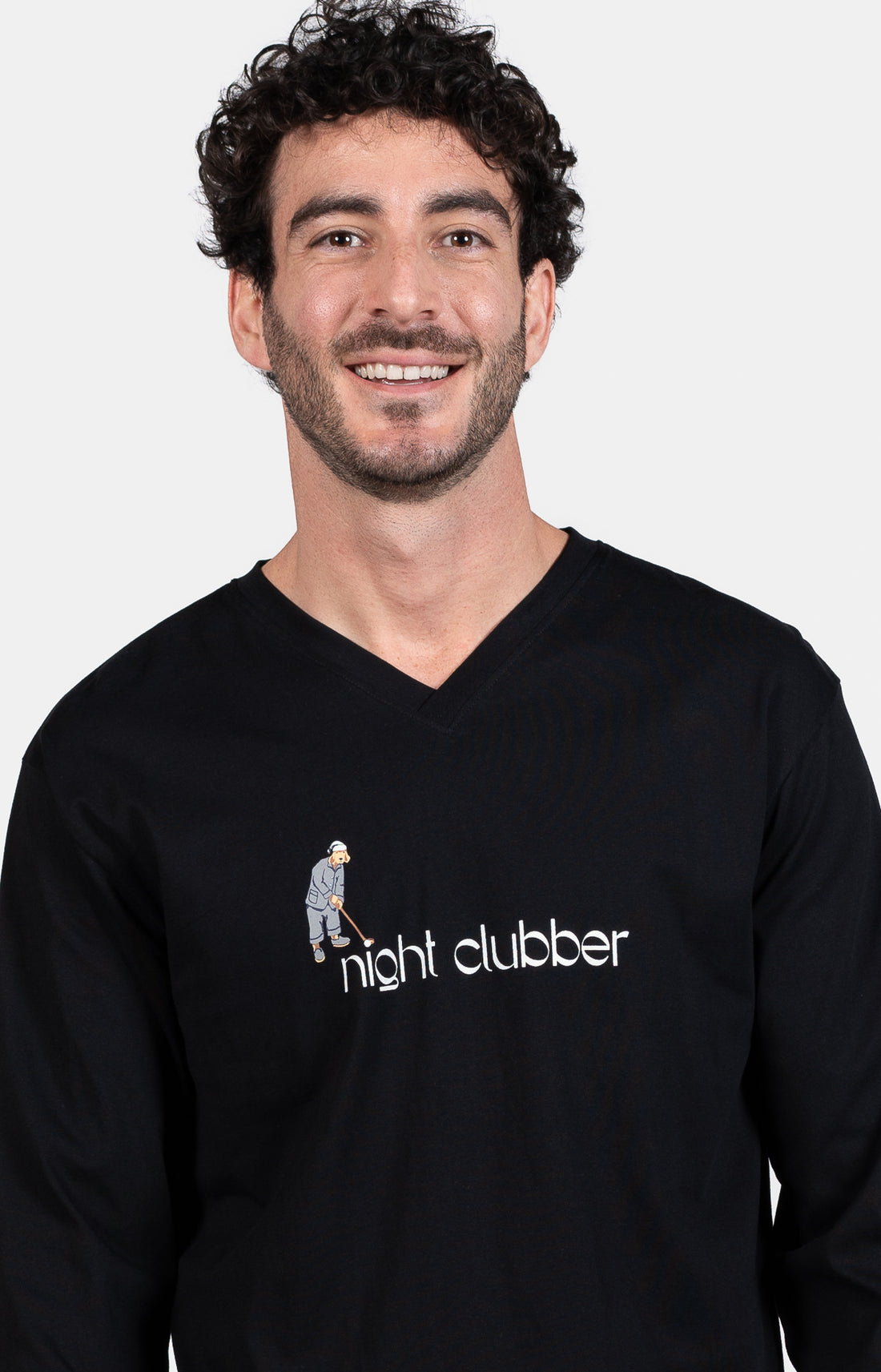 Pyjama long Homme Night clubber Gris et Noir 14