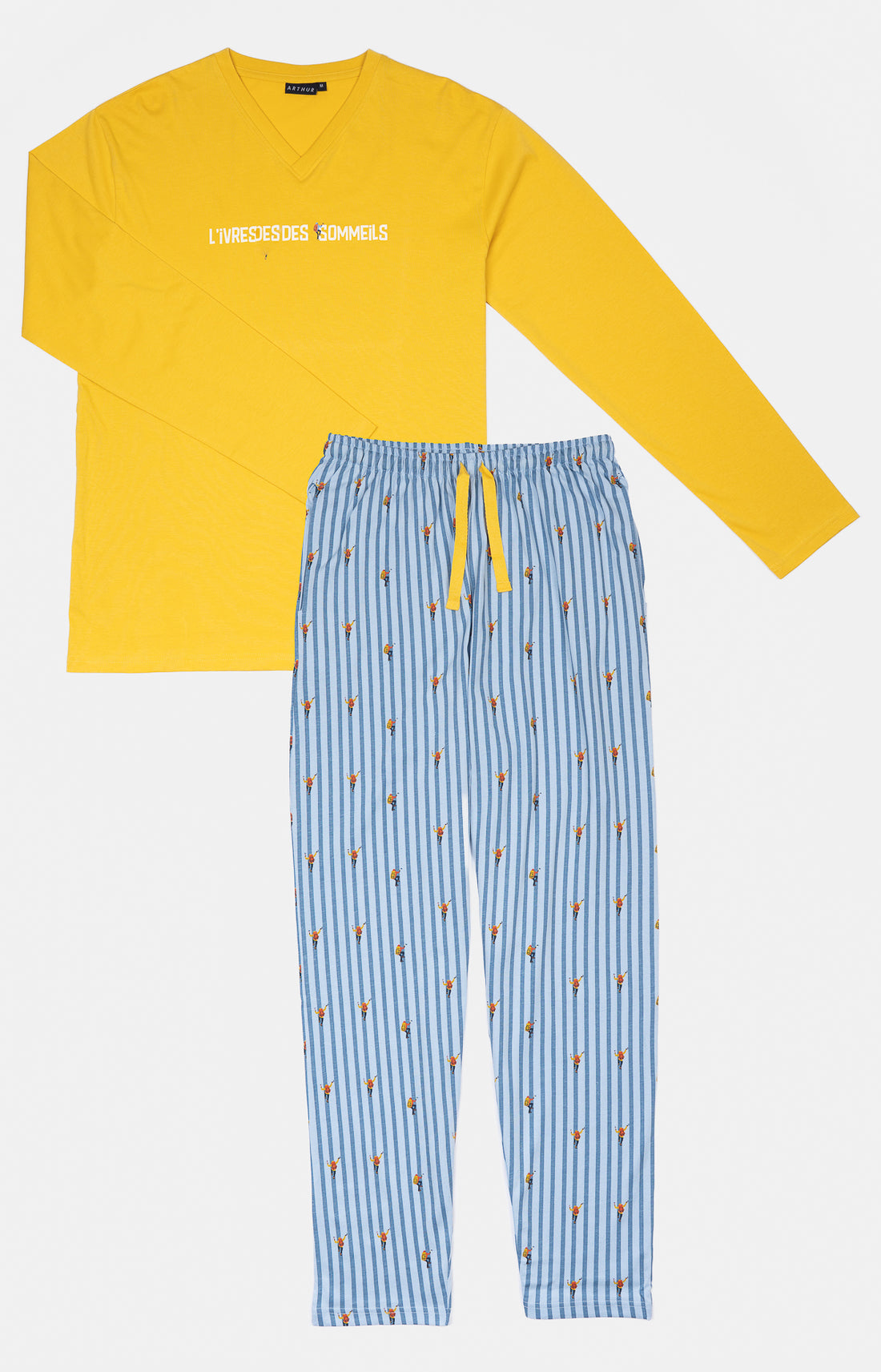 Pyjama long Homme Ivresse des sommeils Bleu et Jaune 3