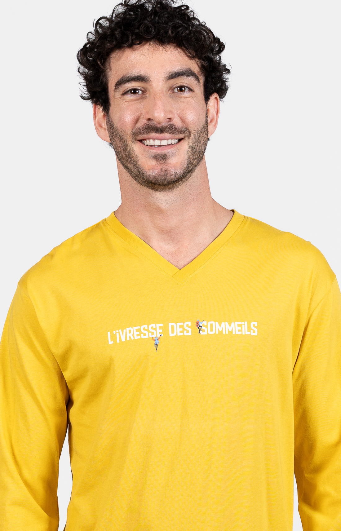 Pyjama long Homme Ivresse des sommeils Bleu et Jaune 2