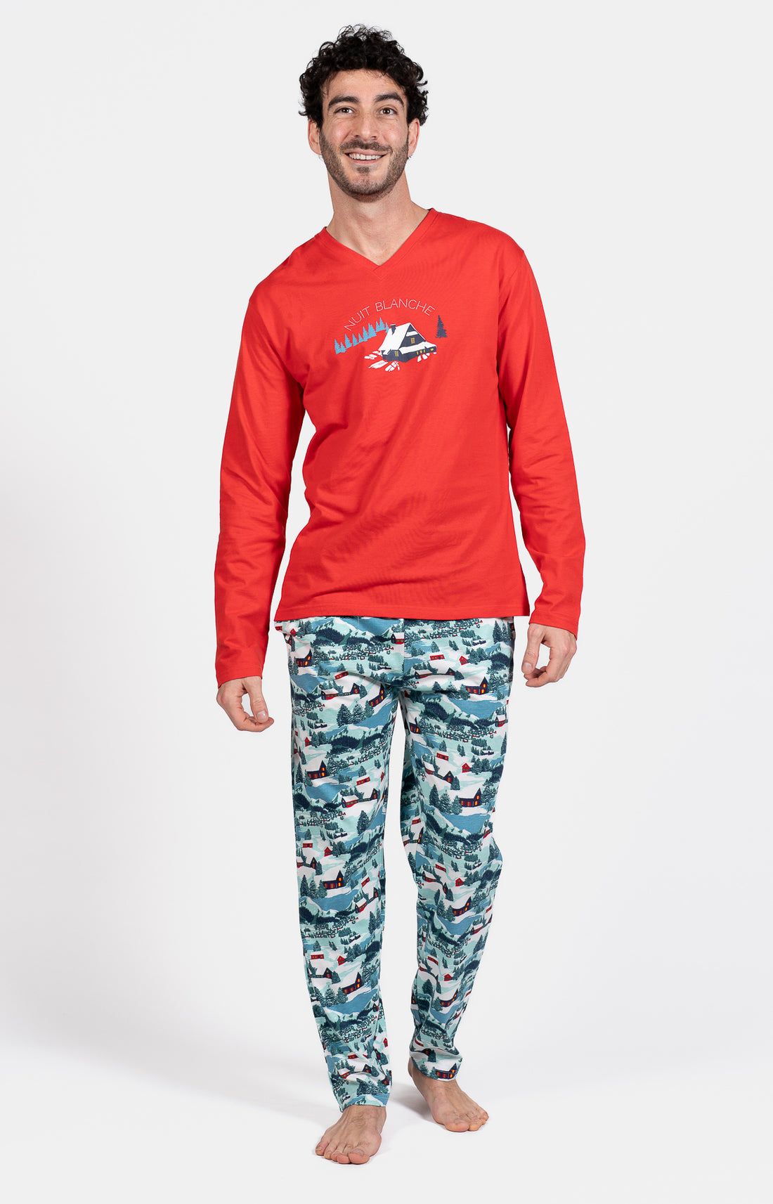 Pyjama long Enfant Nuit he Bleu et Rouge 1