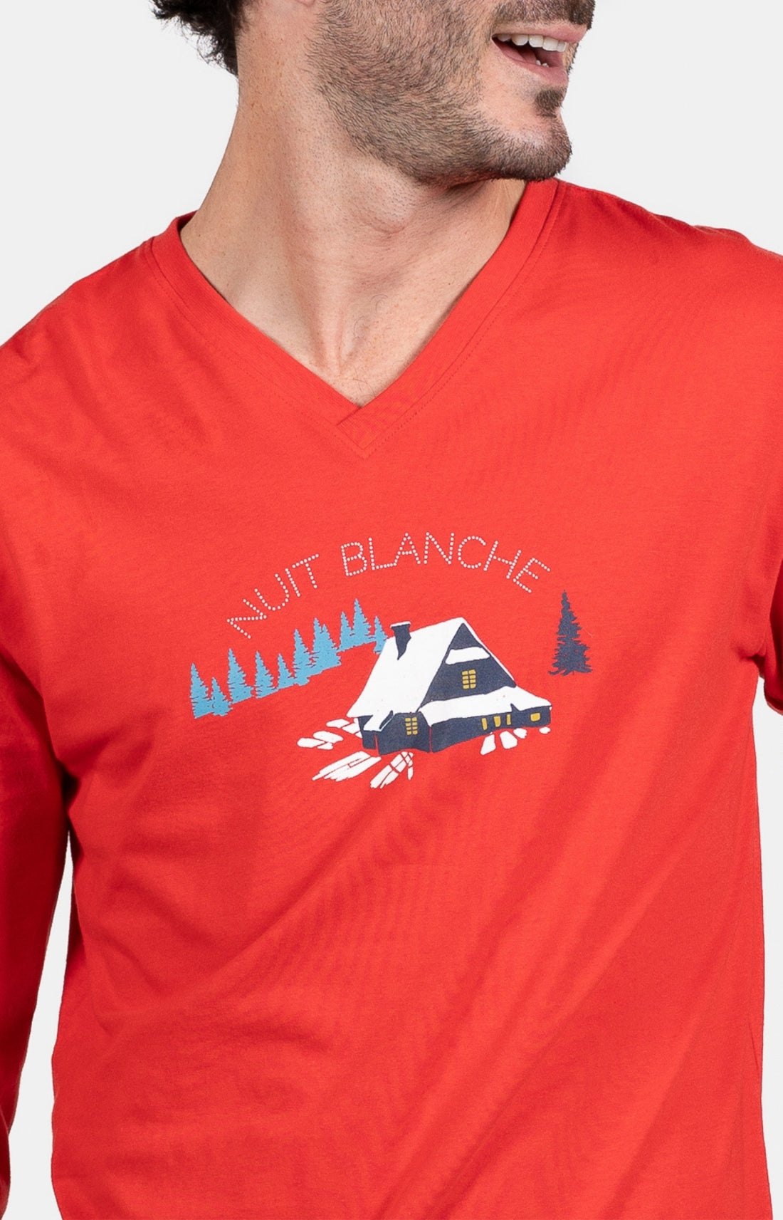 Pyjama long Nuit Bleu et Rouge 2