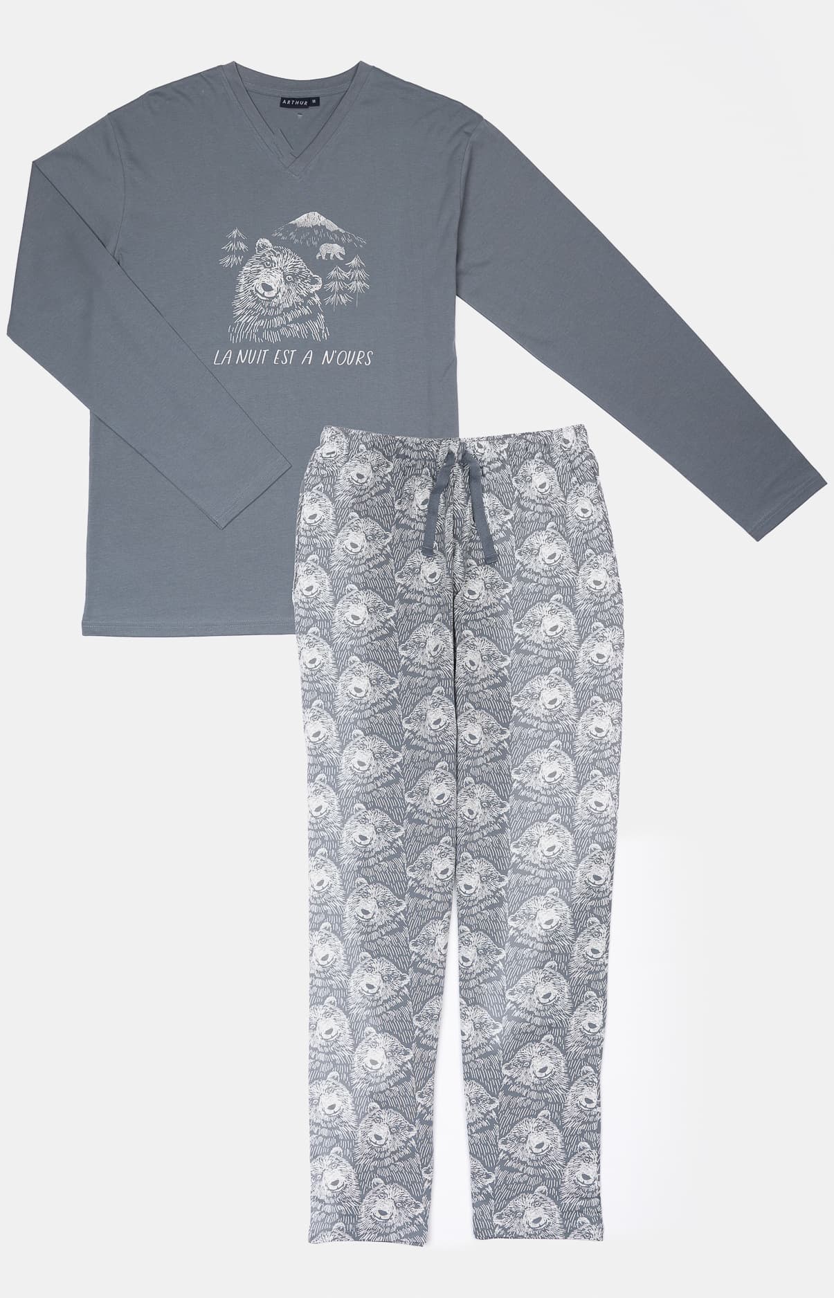 Pyjama Homme ours Acier 3