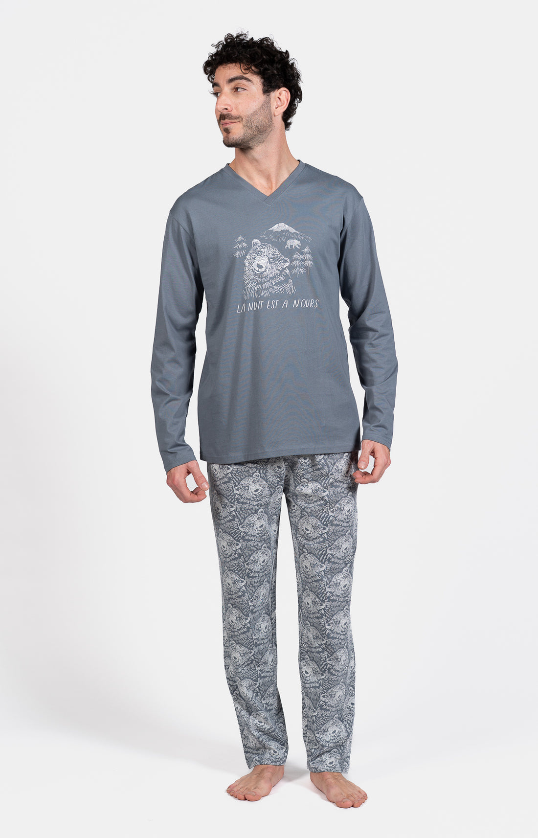 Pyjama long Homme Ours Gris 7