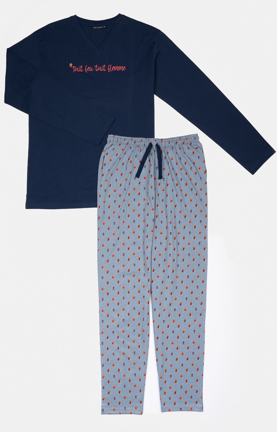 Pyjama long Homme Pompier Bleu 3