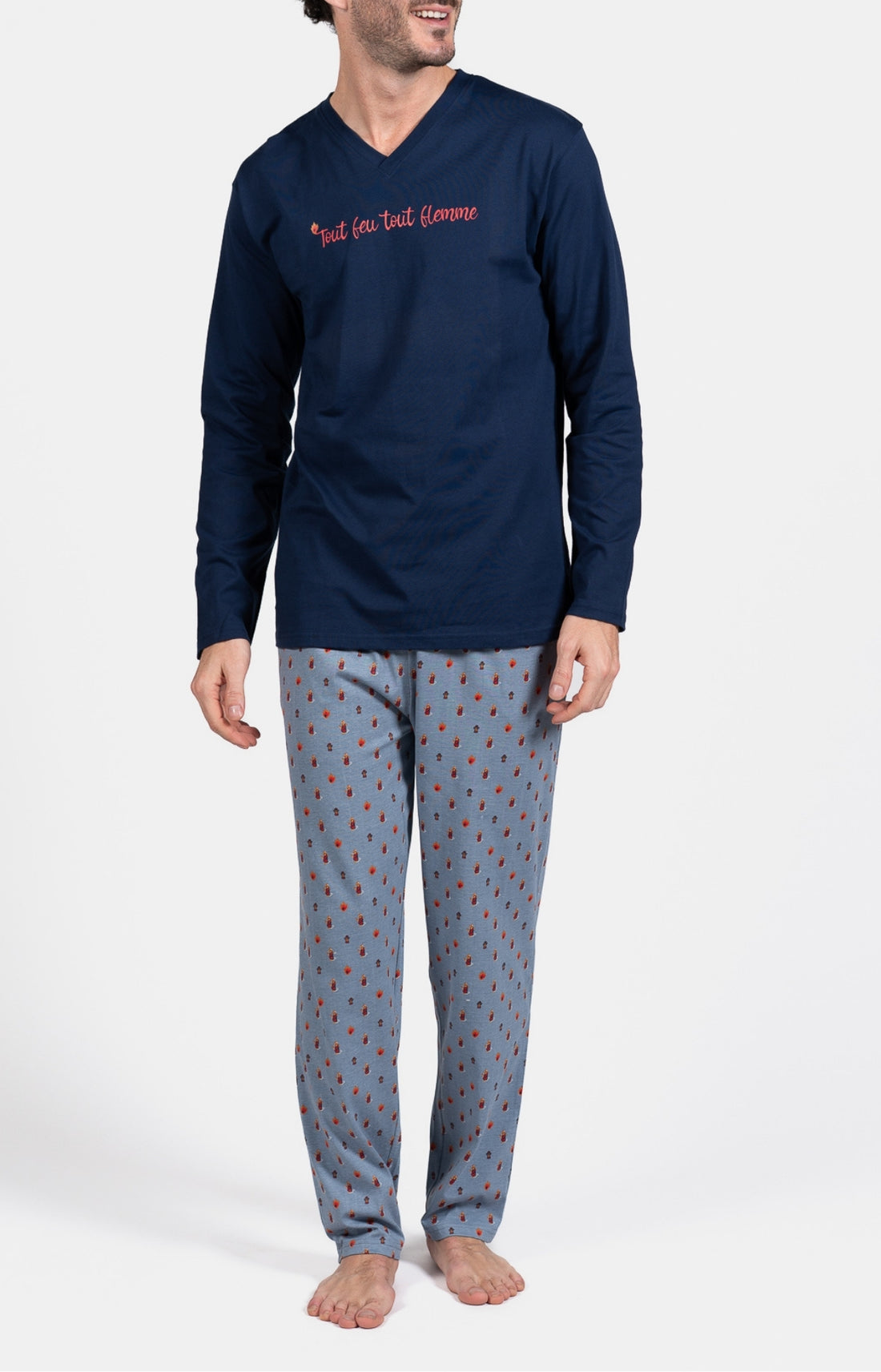 Pyjama long Homme Pompier Bleu 1