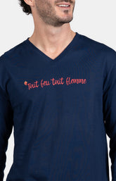 Pyjama long Homme Pompier Bleu 2