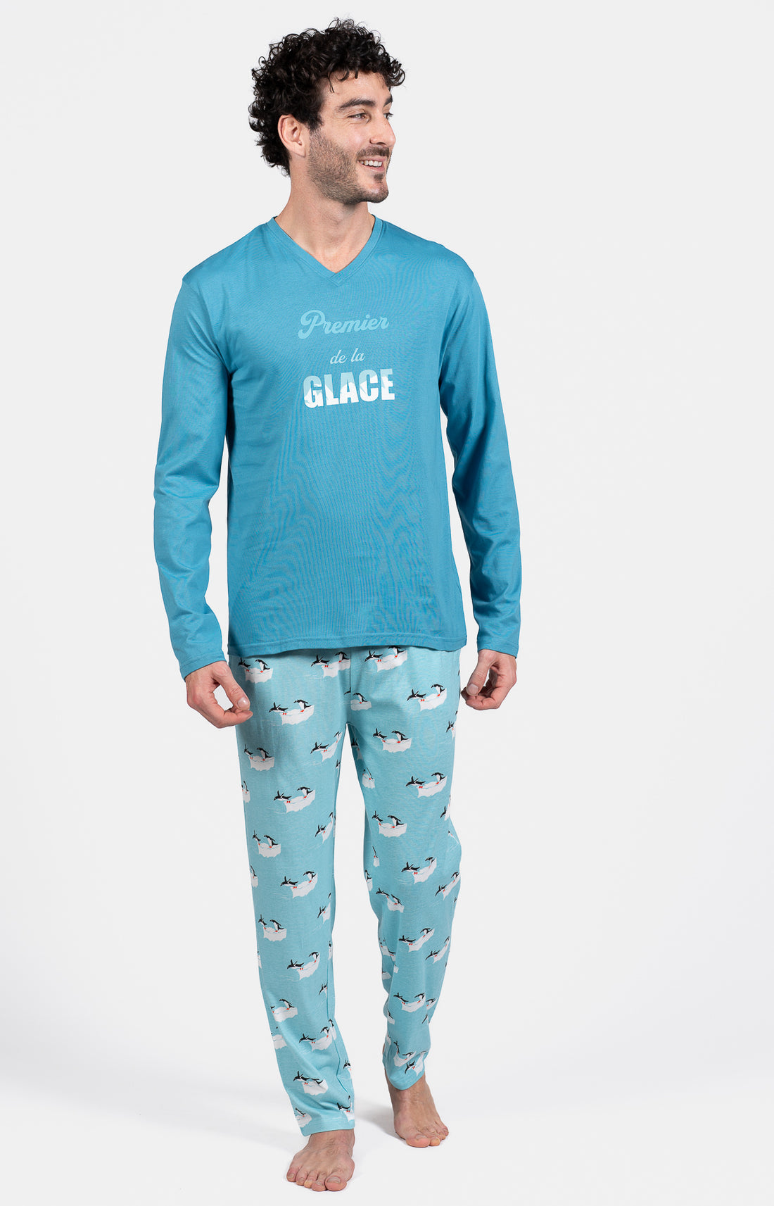 Pyjama long Homme Premier de la glace Bleu 1