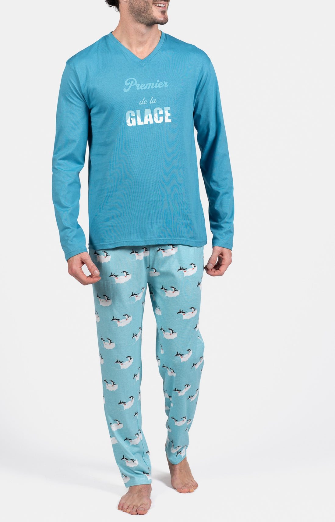 Pyjama long Homme Premier de la glace Bleu 1