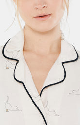 Pyjama long boutonné Femme Chat Beauté Rose 4