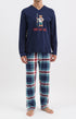 Pyjama long homme ski carreaux bleu marine 1
