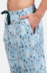 Pyjama long Homme Matin à glace Bleu et Vert 4