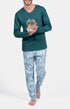 Pyjama long Homme Matin à glace Bleu et Vert 1