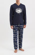 Pyjama long homme bleu marine après ski 1
