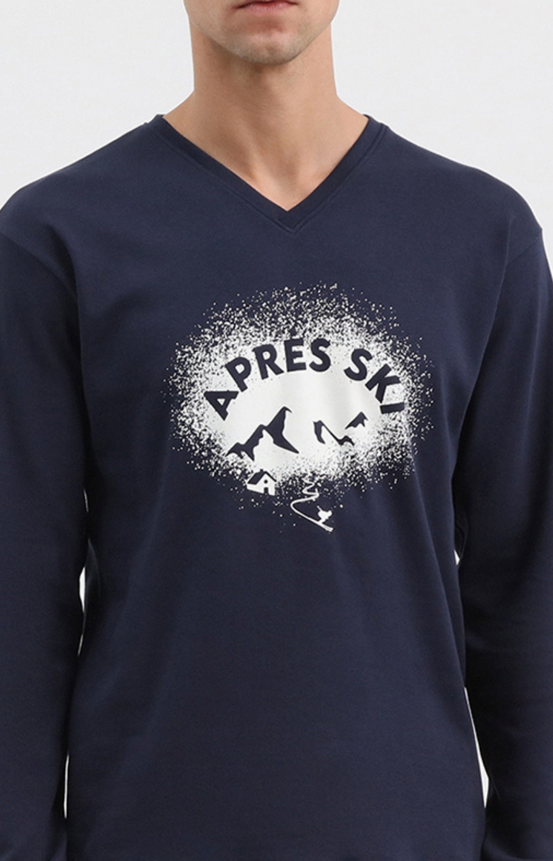 Pyjama long homme bleu marine après ski 2