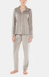 Pyjama long boutonné Femme Velours Gris 1