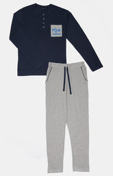 Pyjama long Homme La folie des glandeurs Gris - à plat