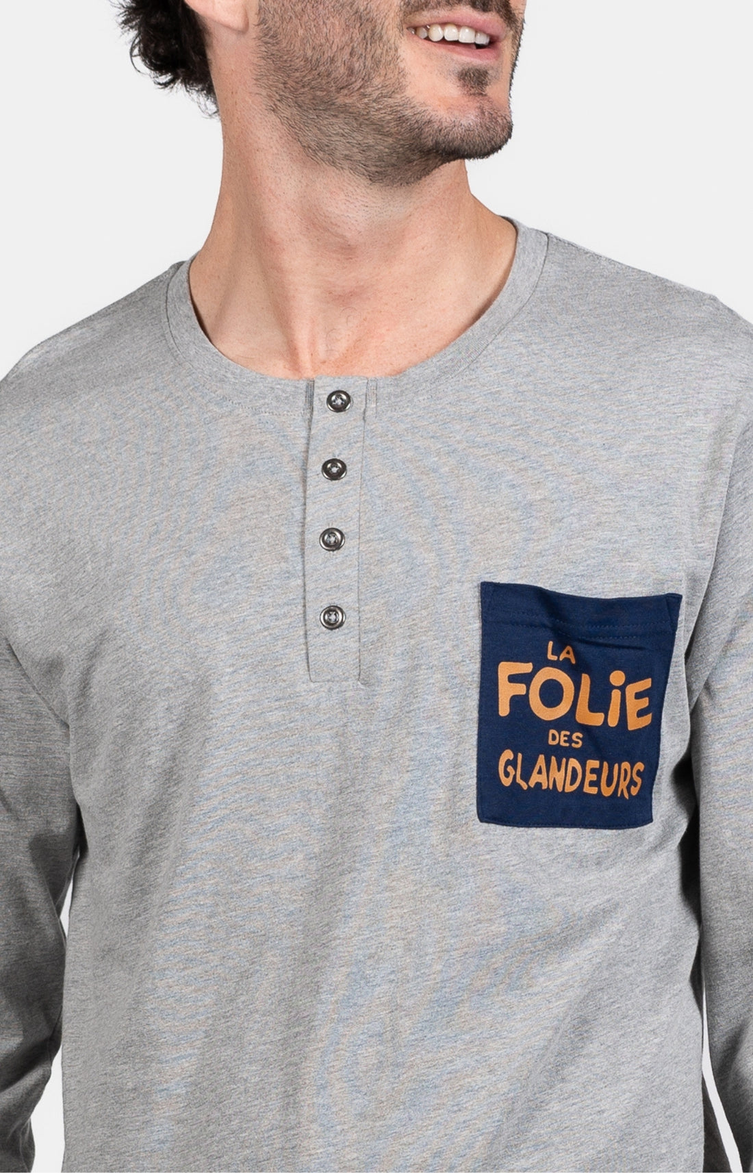 Pyjama long Homme Gris et Marine 2