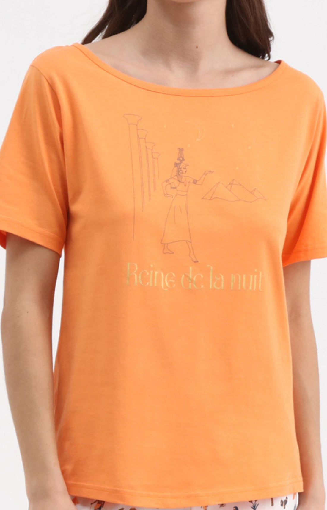 Pyjama Femme Reine de la nuit Imprimé illustrations égyptiennes 2