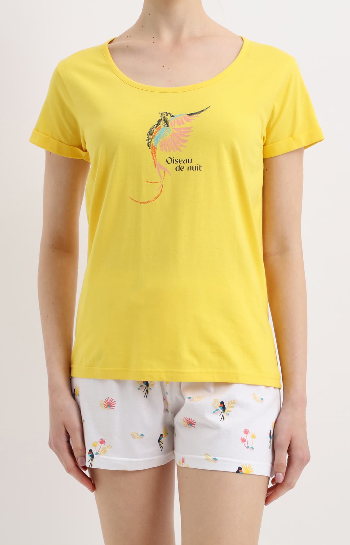 Pyjashort Femme Jaune 1