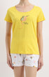 Pyjashort Femme Jaune 1