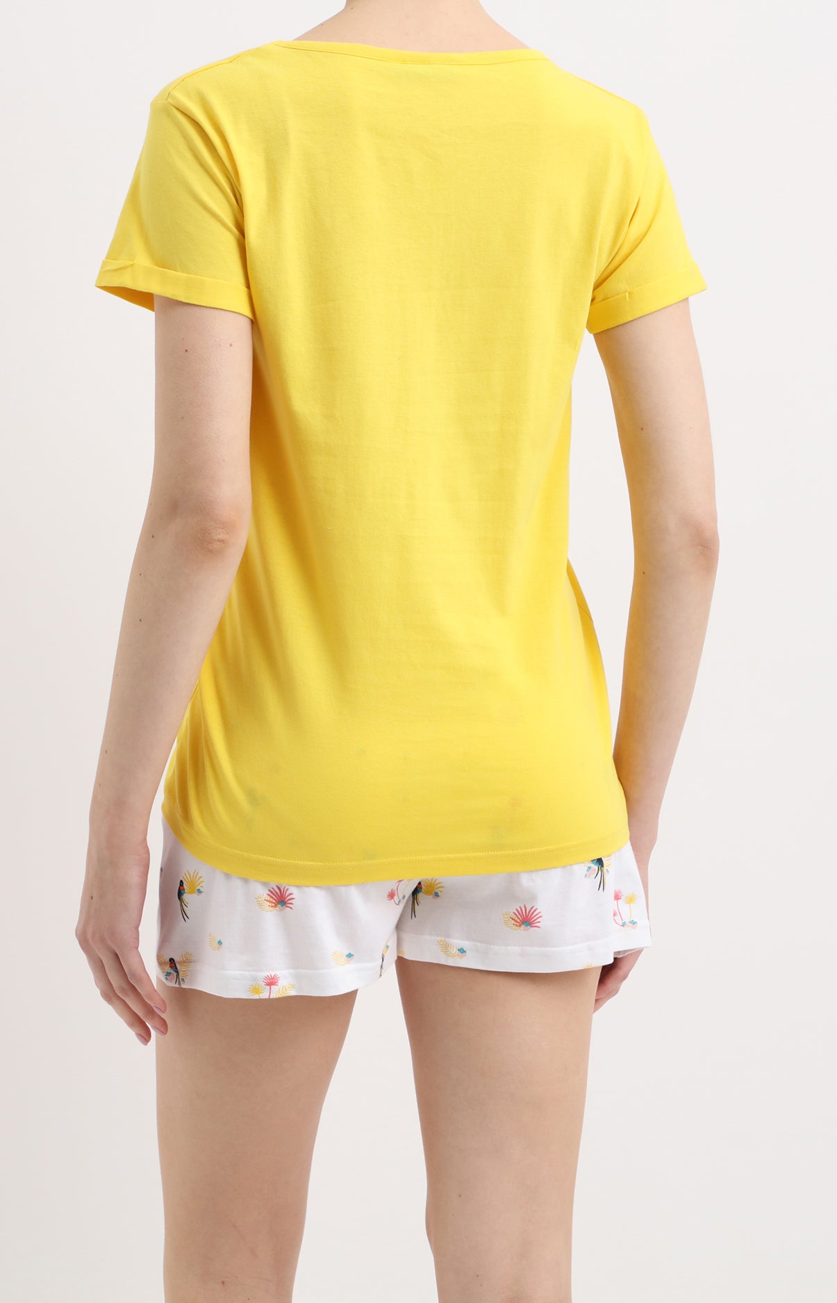 Pyjashort Femme Jaune 4