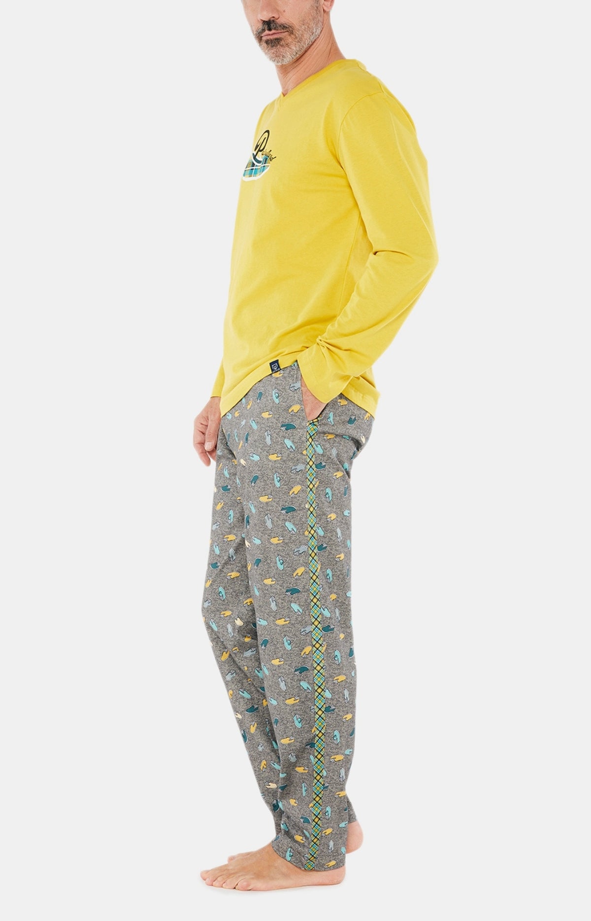 Arthur Pyjamas Pyjama Pantouflard Anthracite - Pyjamas longs homme – Arthur