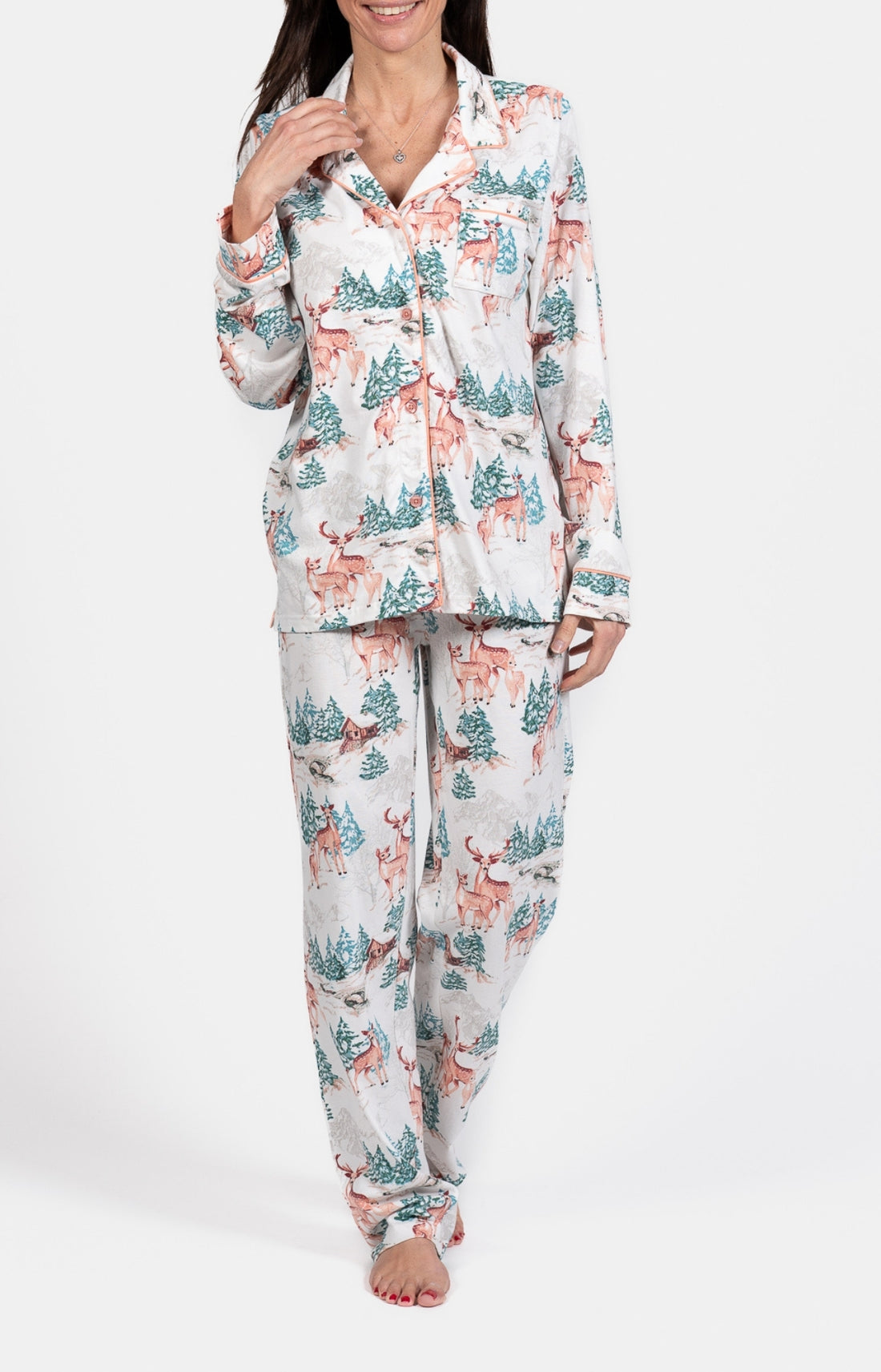 Pyjama boutonné femme Biche 1
