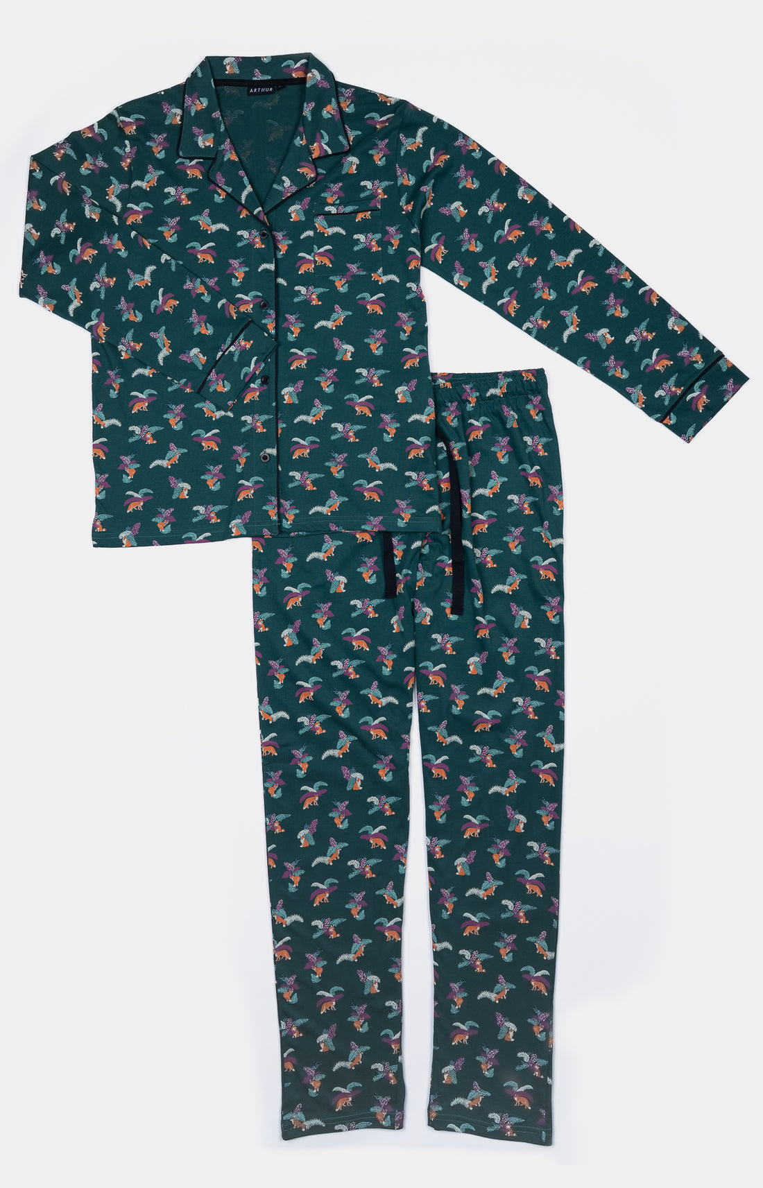 Pyjama long boutonné Femme Renard Vert 3