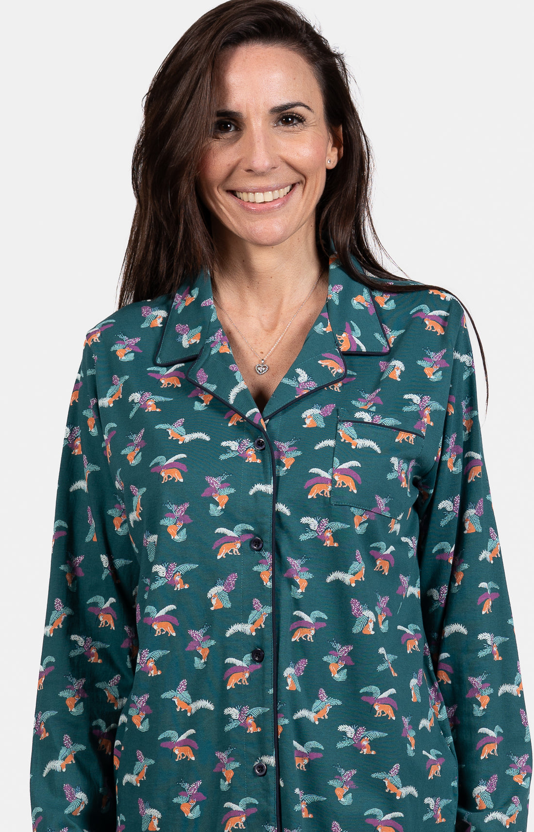 Pyjama long boutonné Femme Renard Vert 2