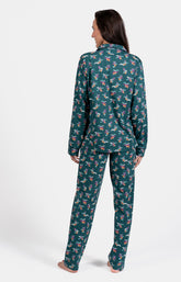 Pyjama long boutonné Femme Renard Vert 6
