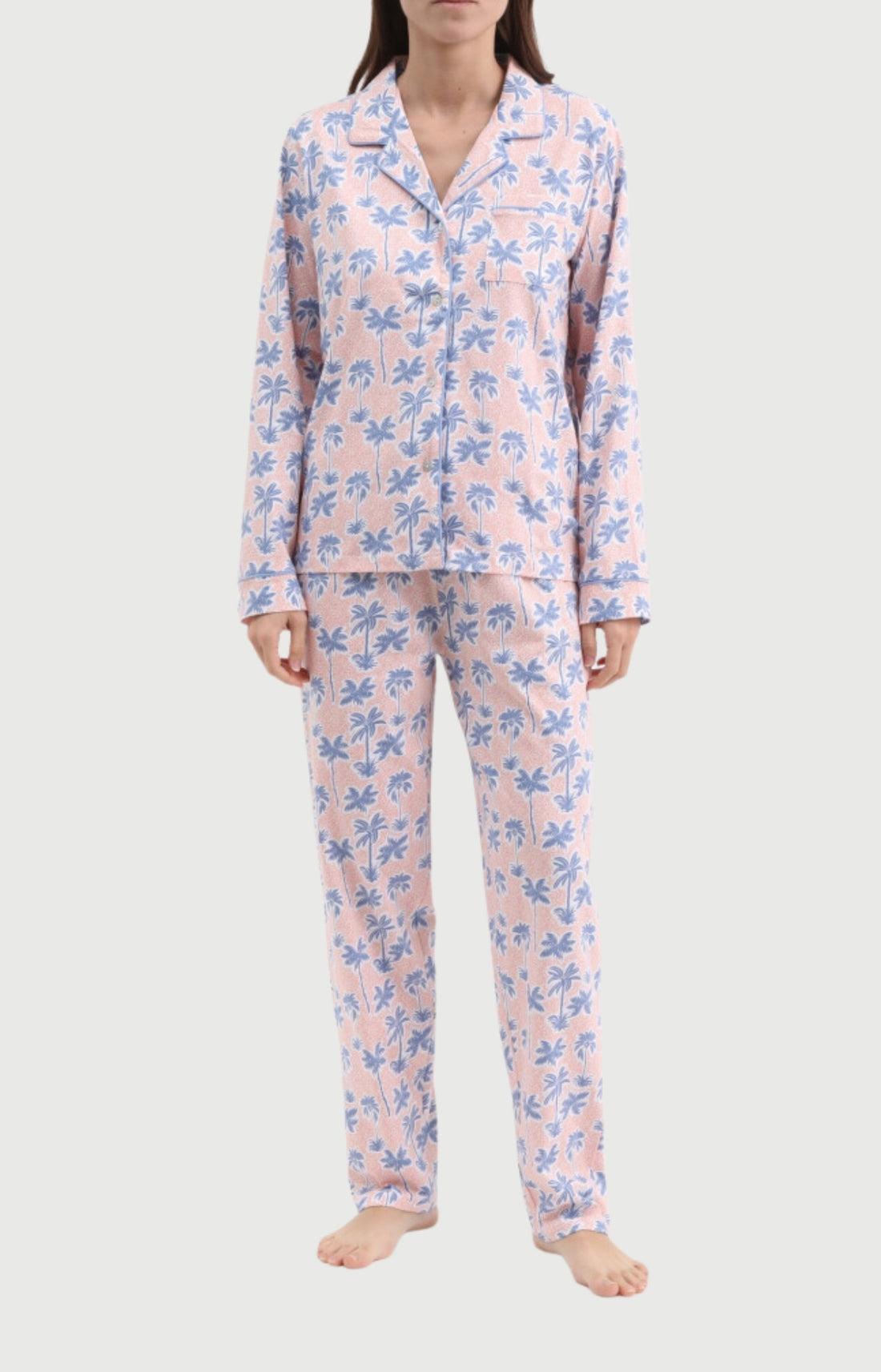 Pyjama Femme Palmier en flanelle de coton 1