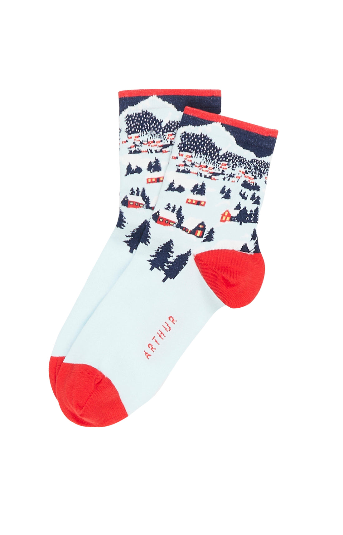 Chaussettes Femme Petits Chalets Marine 1