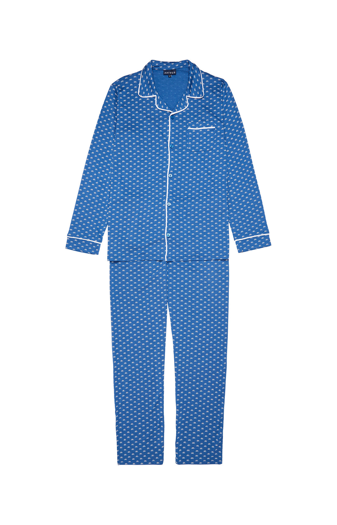 Pyjama long boutonné Homme Petit Vélo Bleu 3