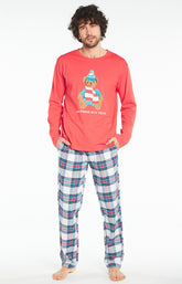 Pyjama long Homme Pas Froid Aux Yeux Blanc et Ivoire 4