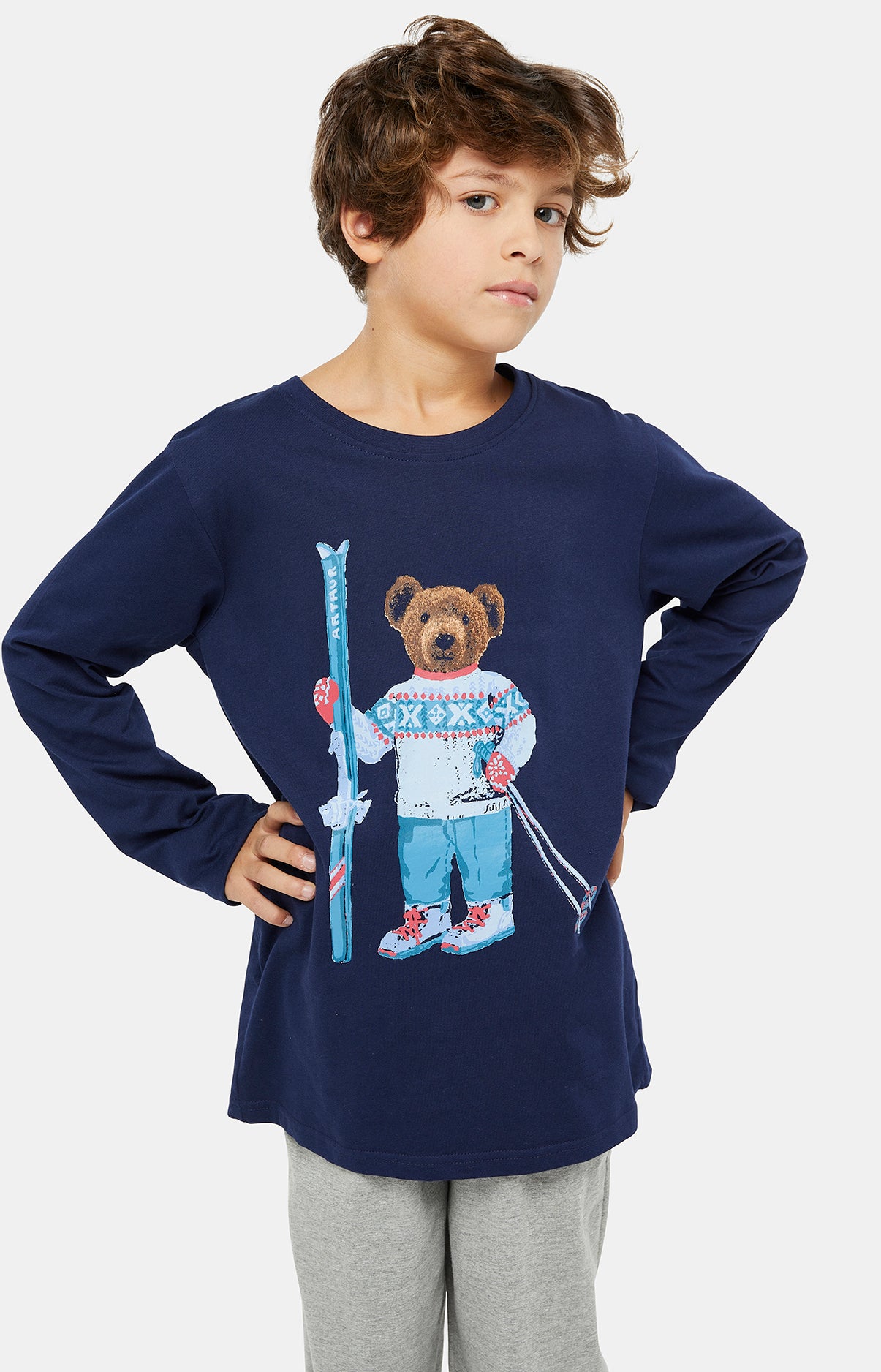 Pyjama long Enfant Teddy Marine 18