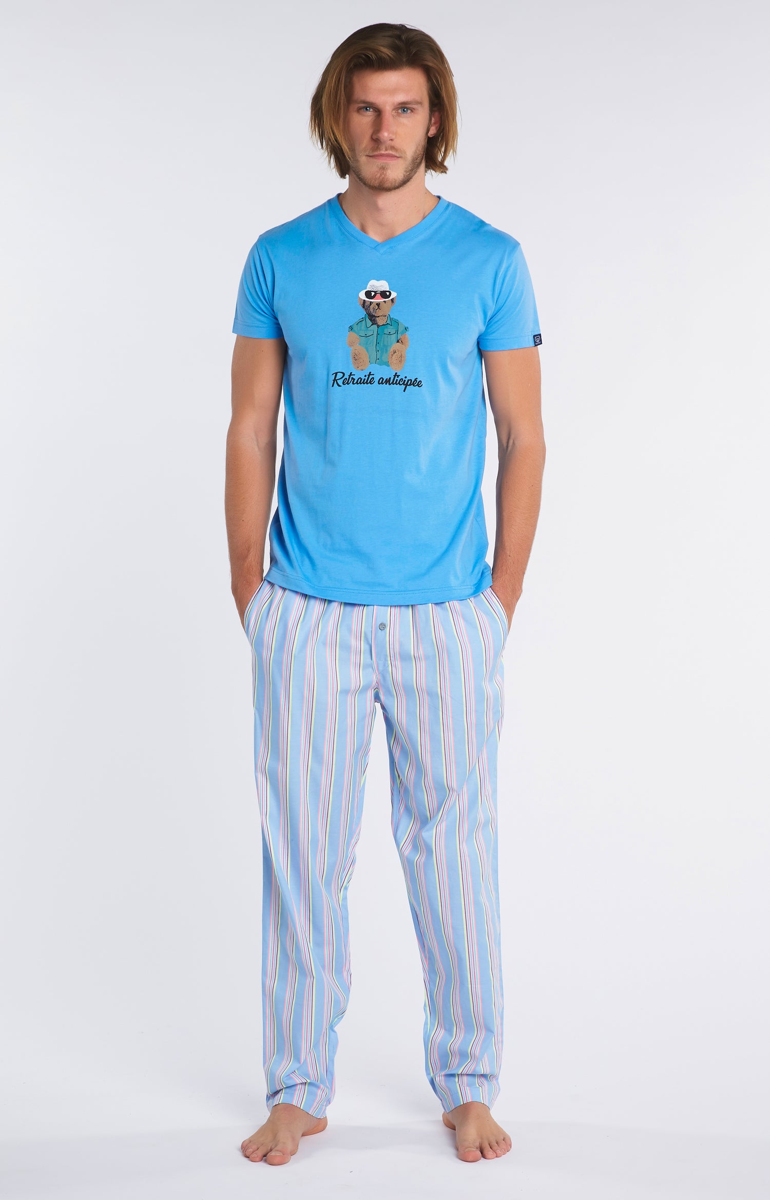 Pyjama long Teddy Azur 1