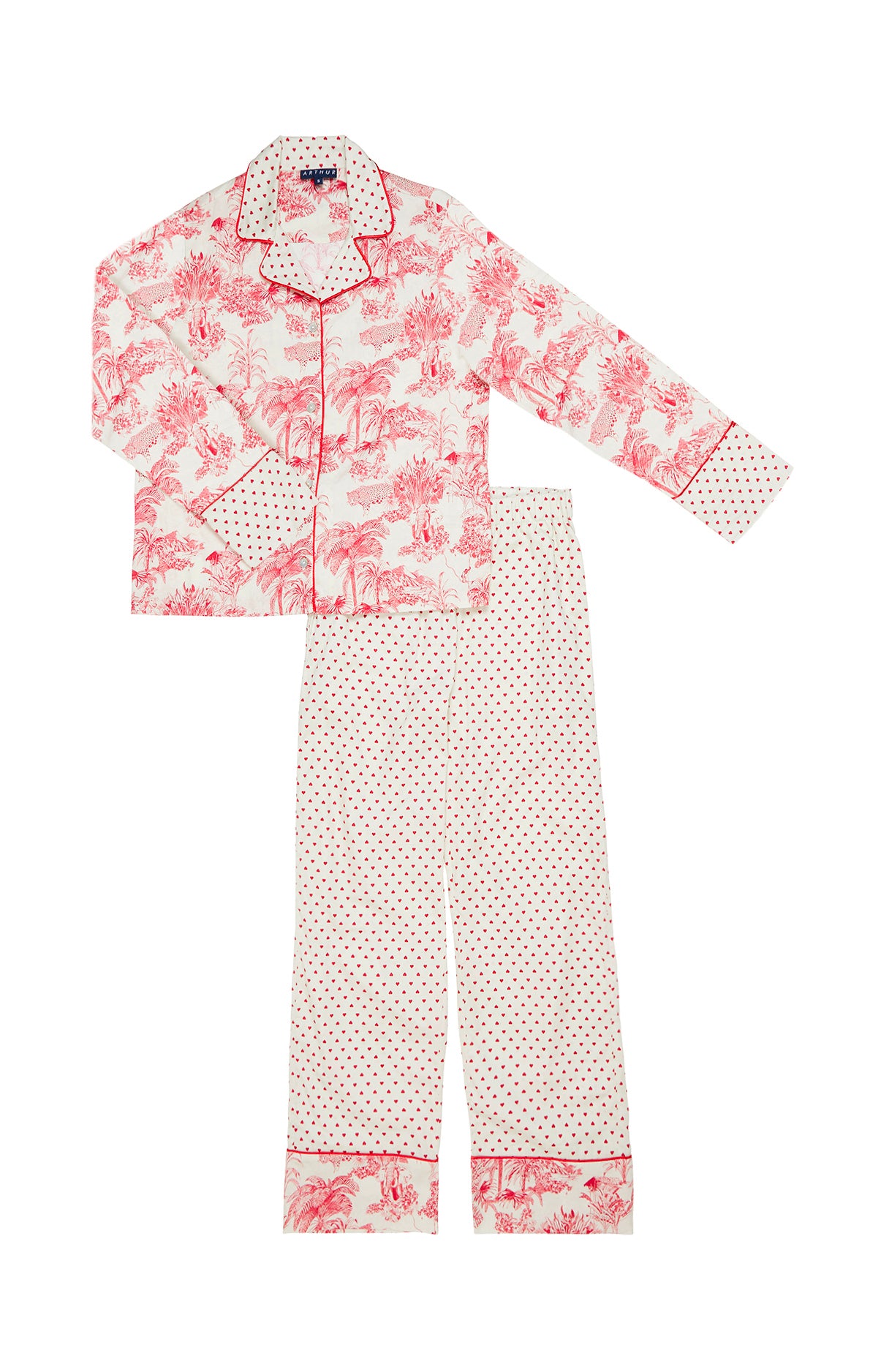 Pyjama boutonné Jouy - Rouge