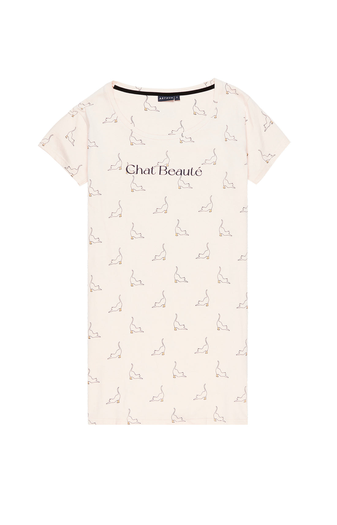Chemise de Nuit Femme Chat Beauté Rose 3