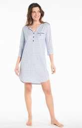 Chemise de Nuit Femme Dalmatien Bleu 2