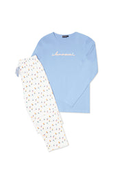 Pyjama long Femme Ampoule Blanc et Ivoire 3