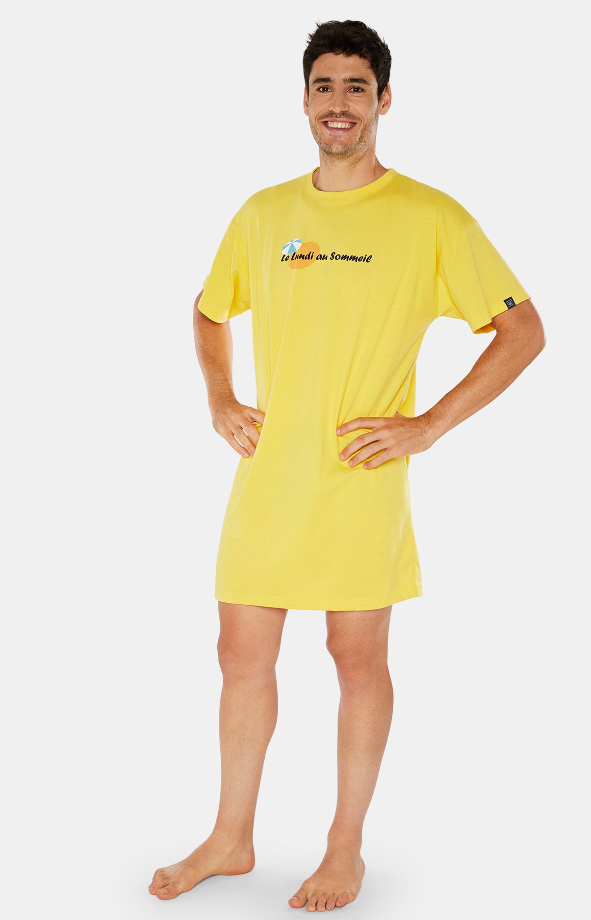 Maxi Tee-shirt Homme Lundi au Sommeil Jaune 1