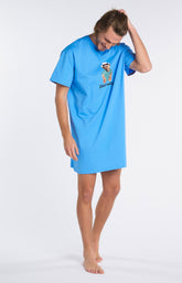 Chemise de nuit Maxi Tee-shirt Homme Teddy Bleu 6