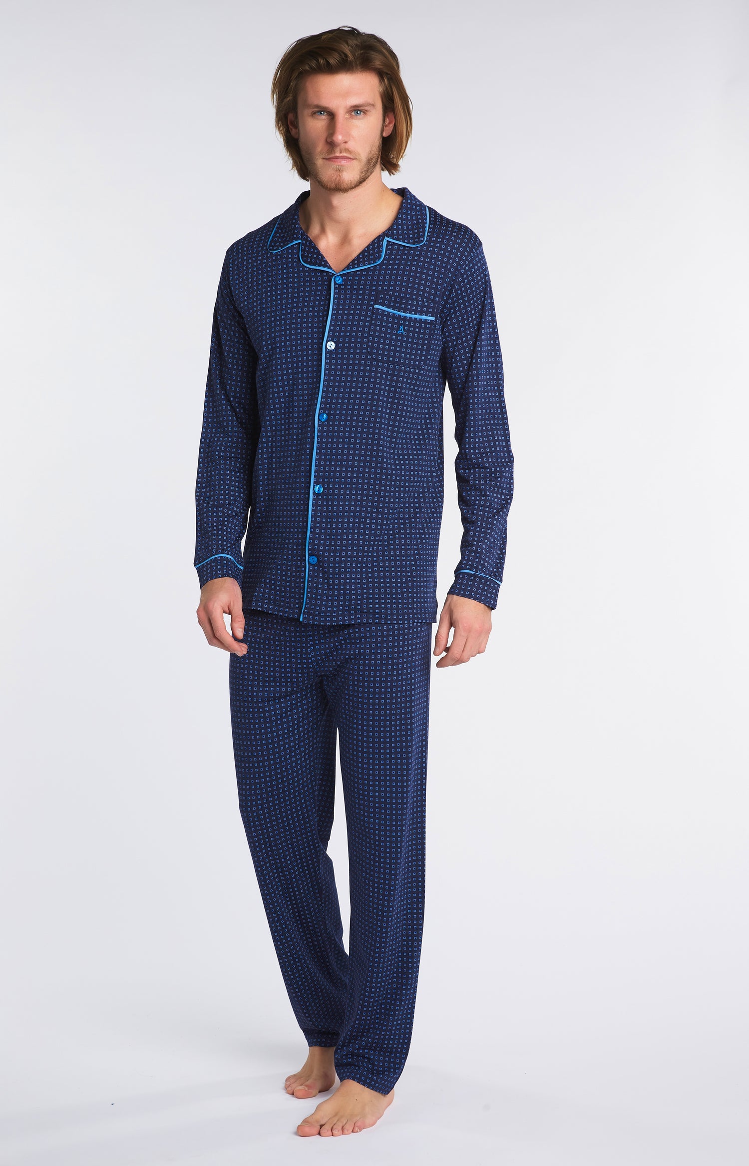 Pyjama long à carreaux 1