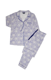 Pyjama long boutonné Femme Tigre Bleu 3