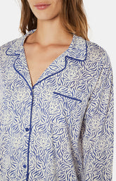 Pyjama long boutonné Femme Tigre Bleu 2