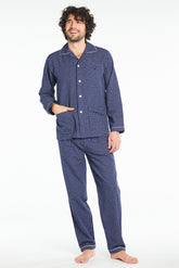 Pyjama Homme long Homme Pilou Classique Marine 4